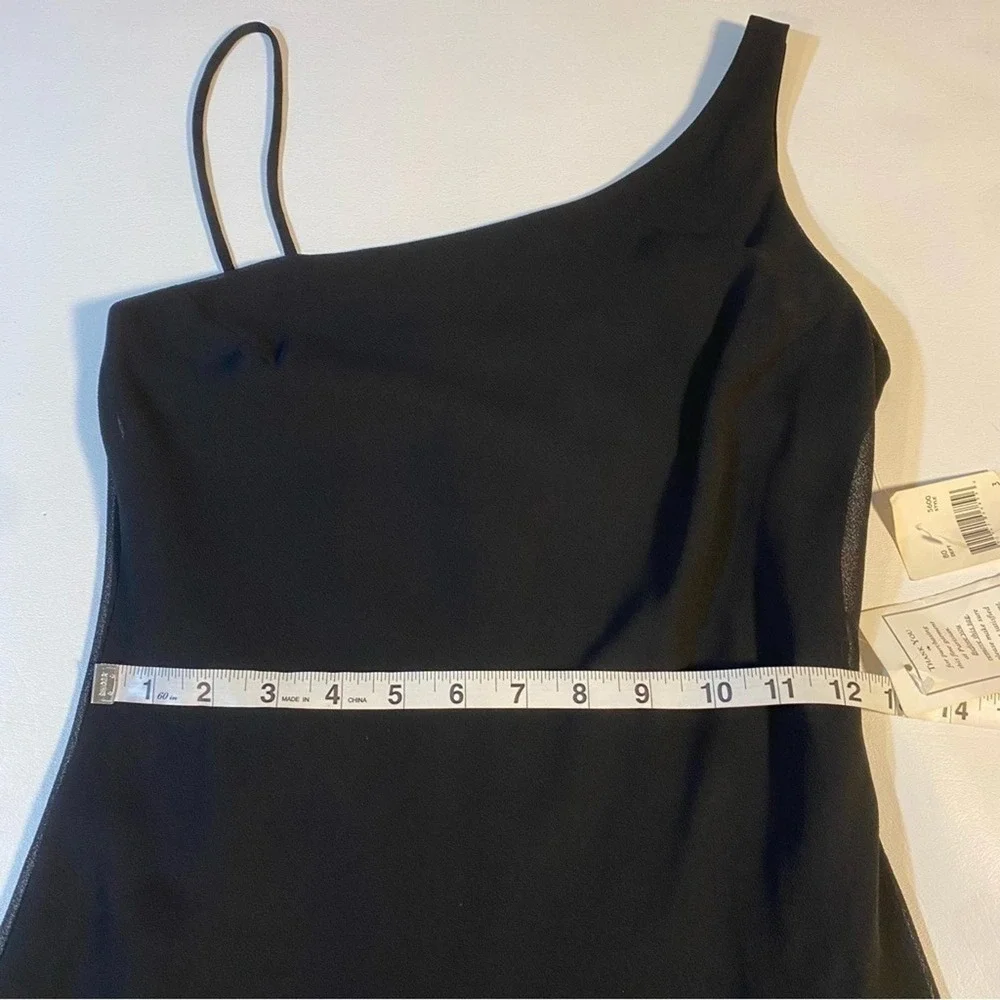 NWT Be Smart Sz 3/4 Elegant Black One Shoulder & Spaghetti Strap Maxi‎ Dress LBD